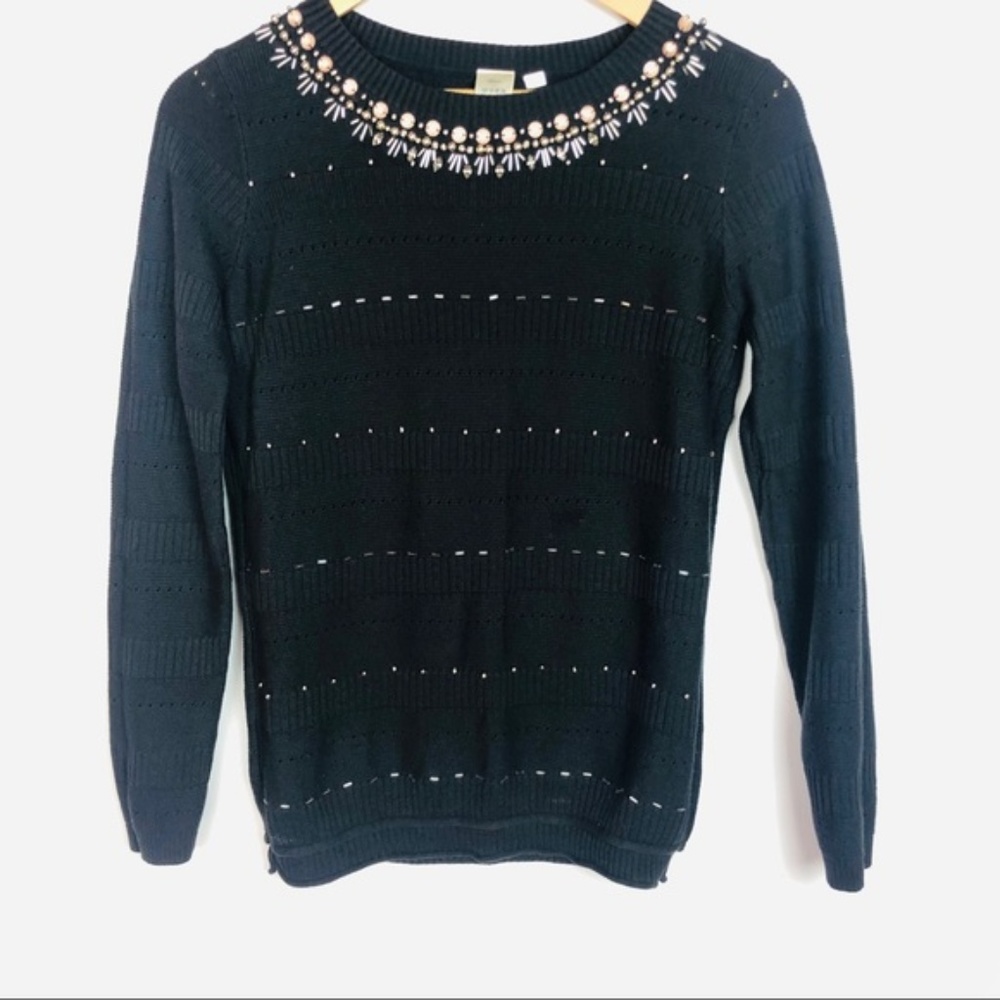 Seen Worn Kept Black Embellished Sweater Pullover